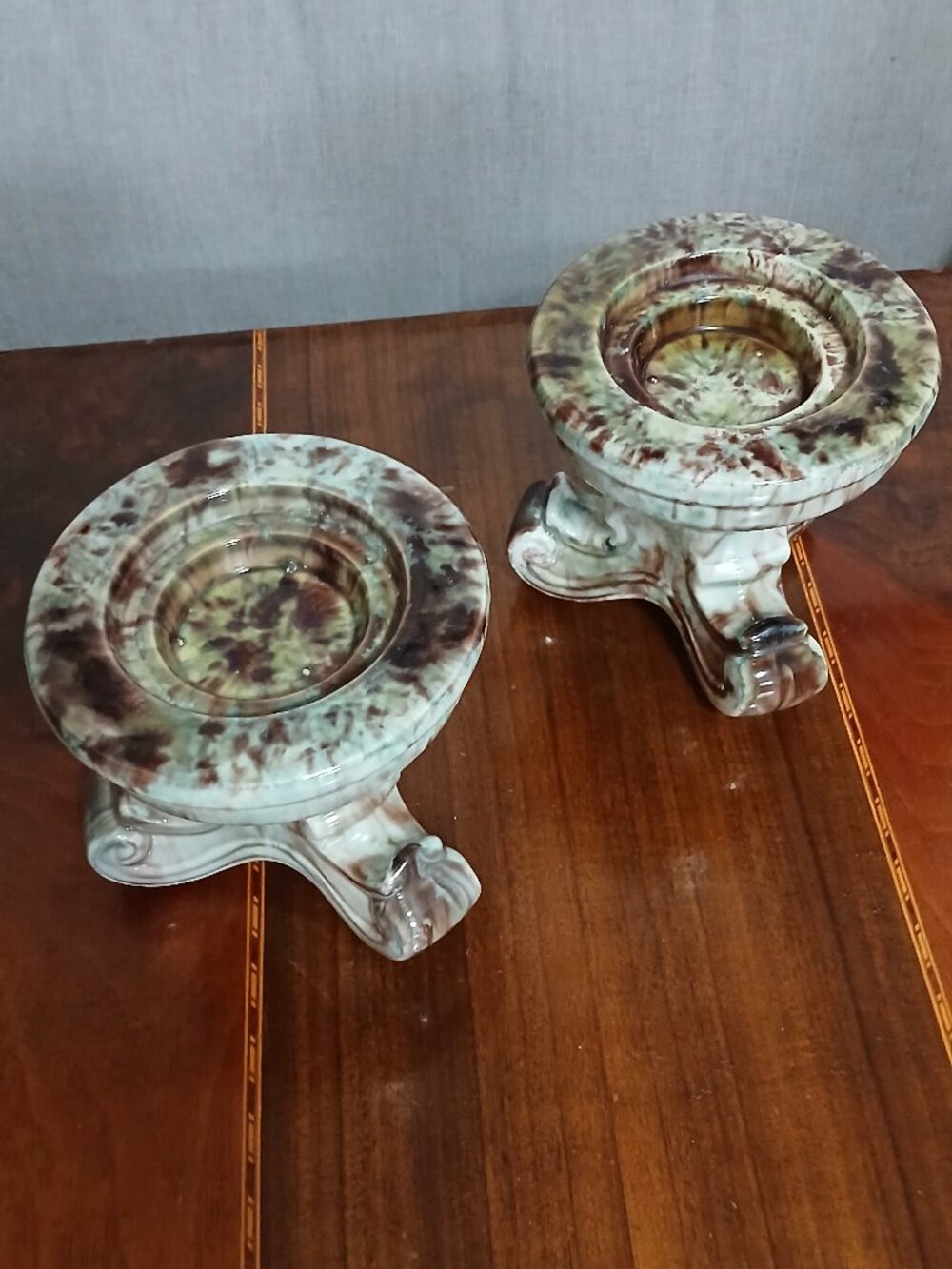 Set of Two  Candle Holders, 5in,Good Condition